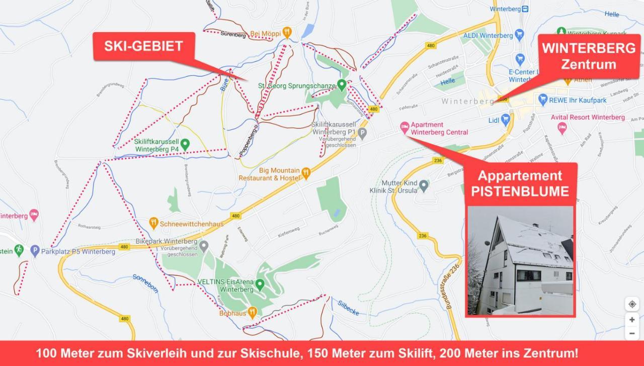 Pistenblume Apartment - Skipiste, Stadtzentrum Винтерберг Екстериор снимка